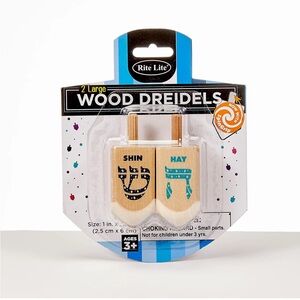 Rite Lite, Ltd - 2 Large Natural Wood Dreidels